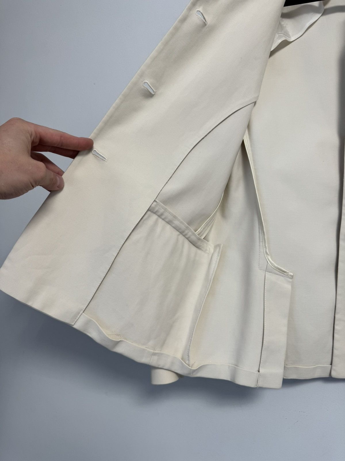 Max Mara Max Mara Ivory Cropped Jacket Button Front Coat Blazer Size M / US 6-8 / IT 42-44 - 12 Thumbnail