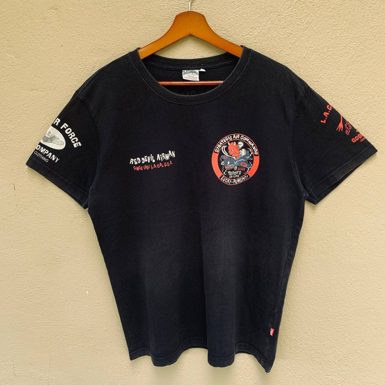 Tedman Rare Sunfaded Vintage Ted Company ‘Red Devil Airman’ Tees Size US XL / EU 56 / 4 - 2 Thumbnail