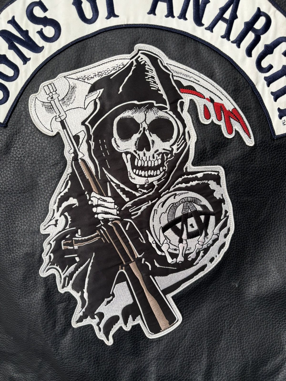 Vintage Vintage RARE SONS OF ANARCHY BLACK FAUX LEATHER VEST Size US L / EU 52-54 / 3 - 5 Thumbnail