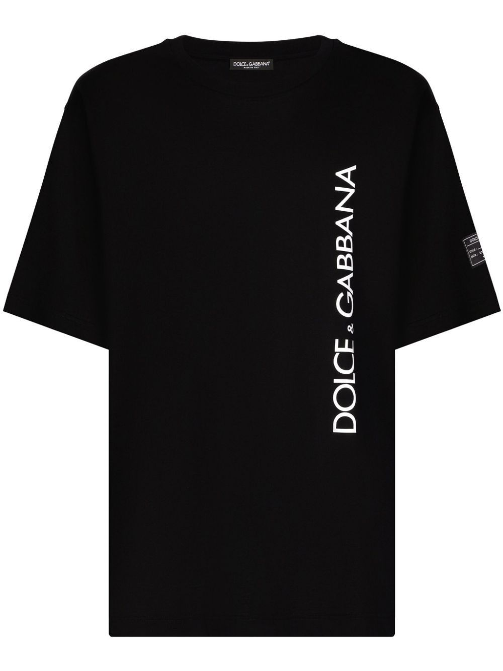 Dolce & Gabbana COTTON T-SHIRT WITH VERTICAL LOGO Size US S / EU 44-46 / 1 - 1 Thumbnail