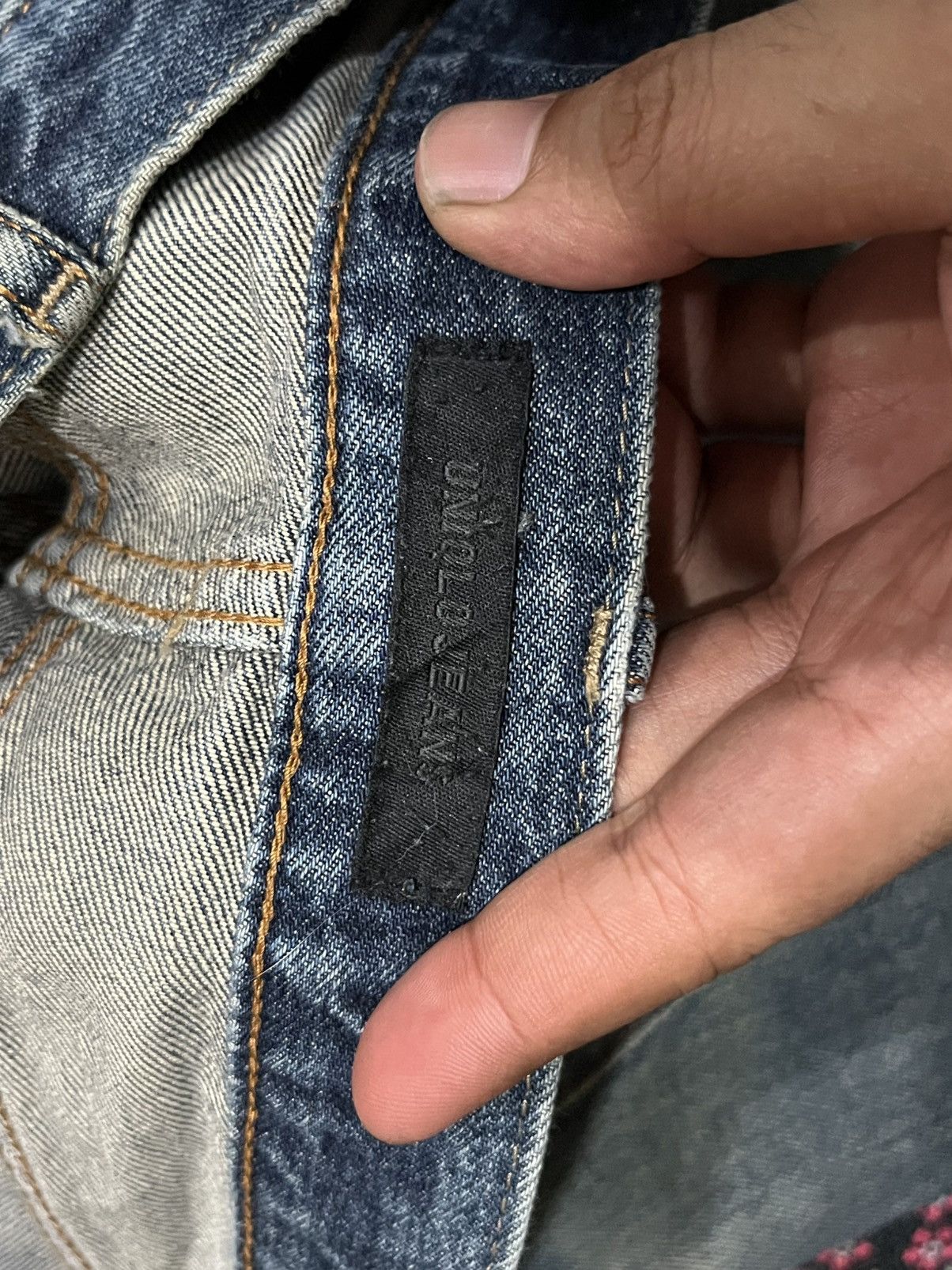 Undercover × Uniqlo Vintage Uniqlo Blue Faded Washed Trashed Straight Leg Jeans Size US 32 / EU 48 - 15 Thumbnail