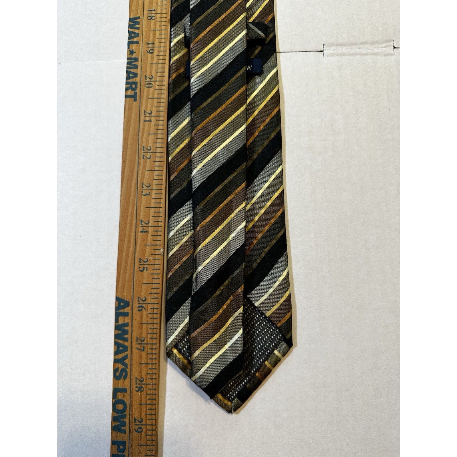Croft & Barrow Croft & Barrow Neck Tie Black/Gold Striped Preppy Business Size ONE SIZE - 9 Thumbnail