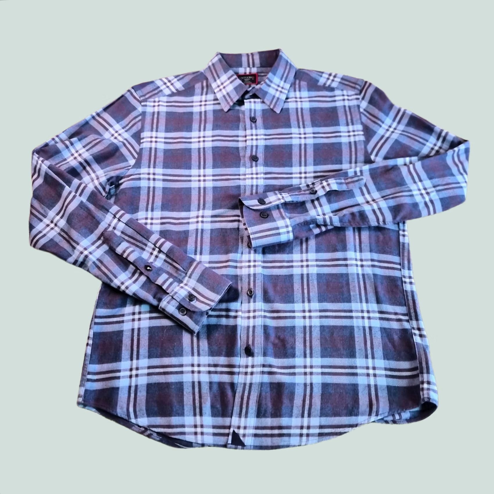 UNTUCKit UNTUCKit Shirt Mens Medium Slim Fit Flannel Button-Up Purple Plaid Long Sleeve G006 Size US M / EU 48-50 / 2 - 1 Thumbnail