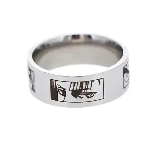 Jewelry Anime Stainless Steel Rings in Silver, Men's