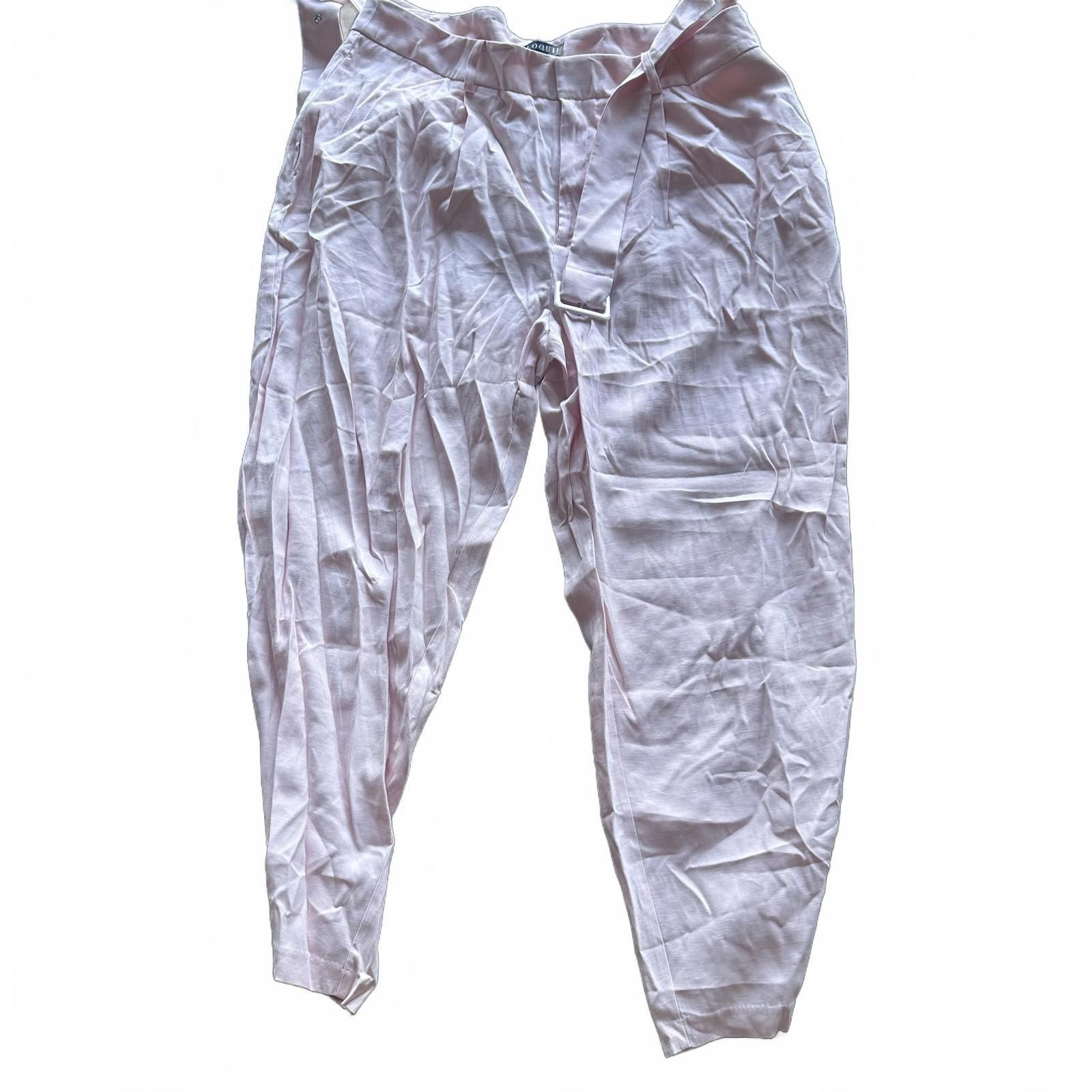 Designer Eloquii 16 White Linen Trousers for Casual Elegance Size 38" / US 16 / IT 52 - 1 Preview