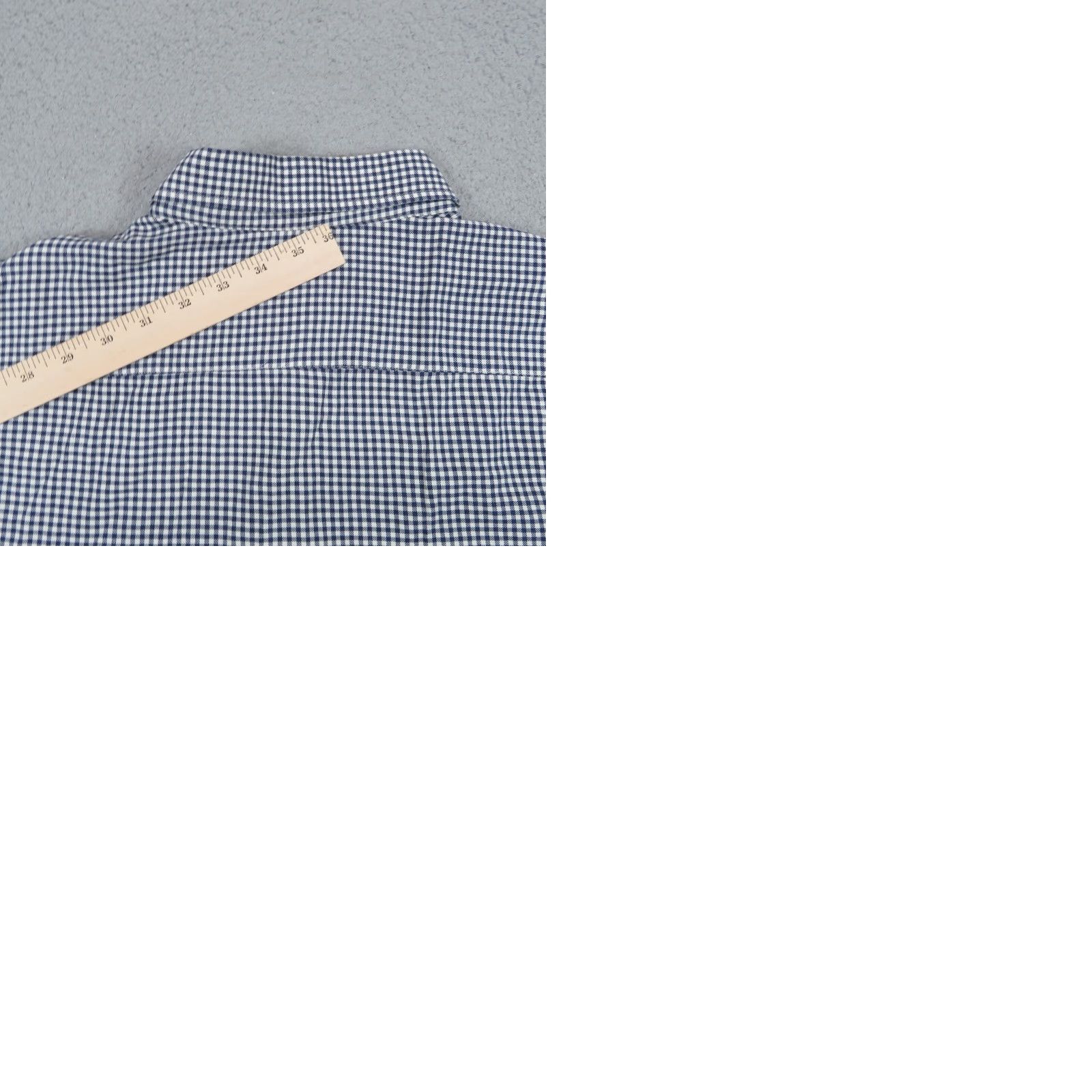 Vintage Larusmiani Milano Shirt Mens 45 XL Cashmere Cotton Navy White Gingham Check Blue Shirt Mens XL 45 Navy Blue Designer Italian | Larusmiani Size US XXL / EU 58 / 5 - 9 Thumbnail
