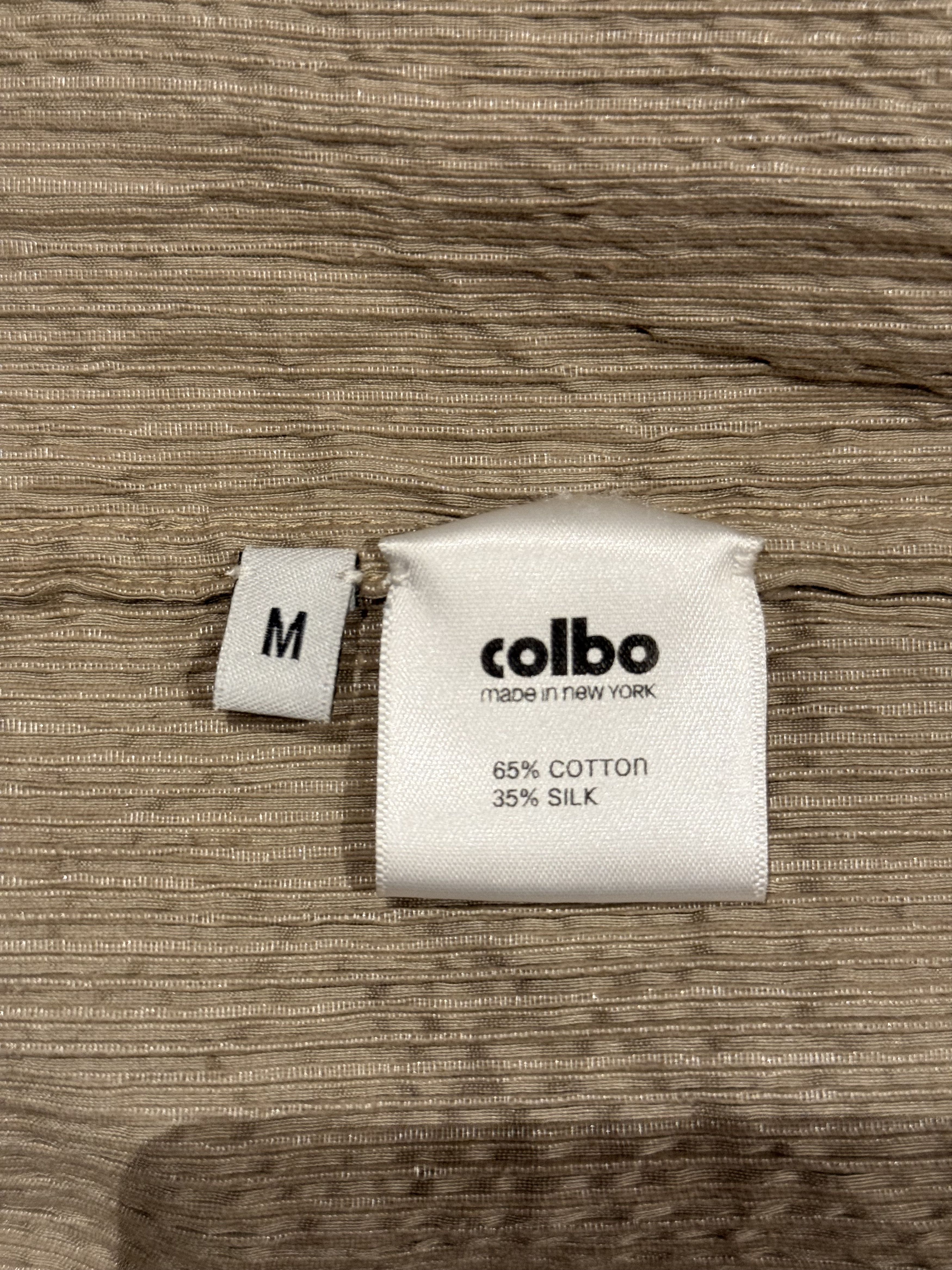 Colbo 💚 1/12 Colbo NYC Silk/Cotton TK Shirt Taupe Medium NEW Size US M / EU 48-50 / 2 - 18 Thumbnail