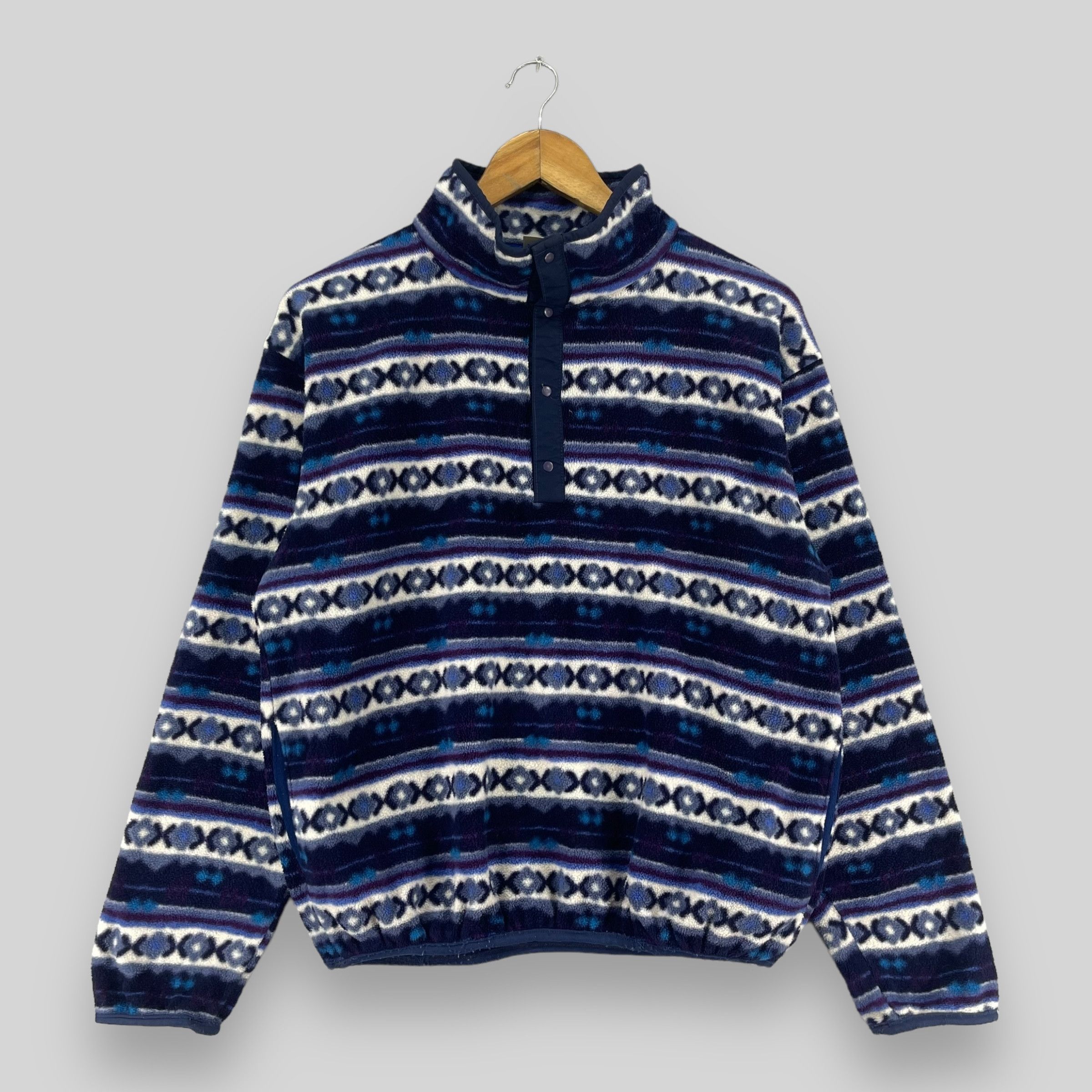 L.L. Bean × Vintage Vintage LL BEAN Tribal Native Pattern Button Up Fleece Size S / US 4 / IT 40 - 1 Thumbnail