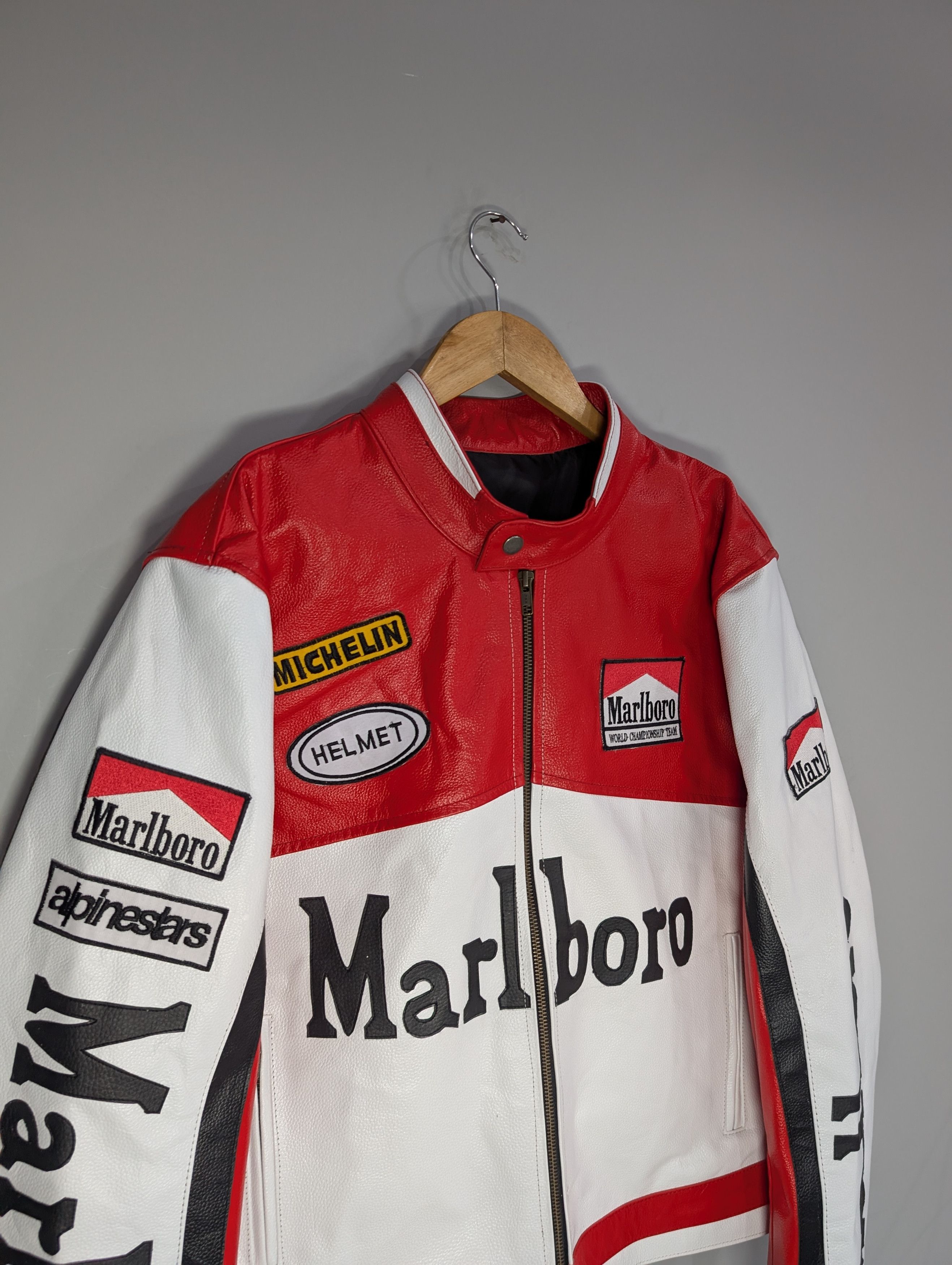 Vintage 🔥Marlboro🔥 Vintage F1 Racing Real Cowhide Leather Jacket Size US M / EU 48-50 / 2 - 4 Thumbnail
