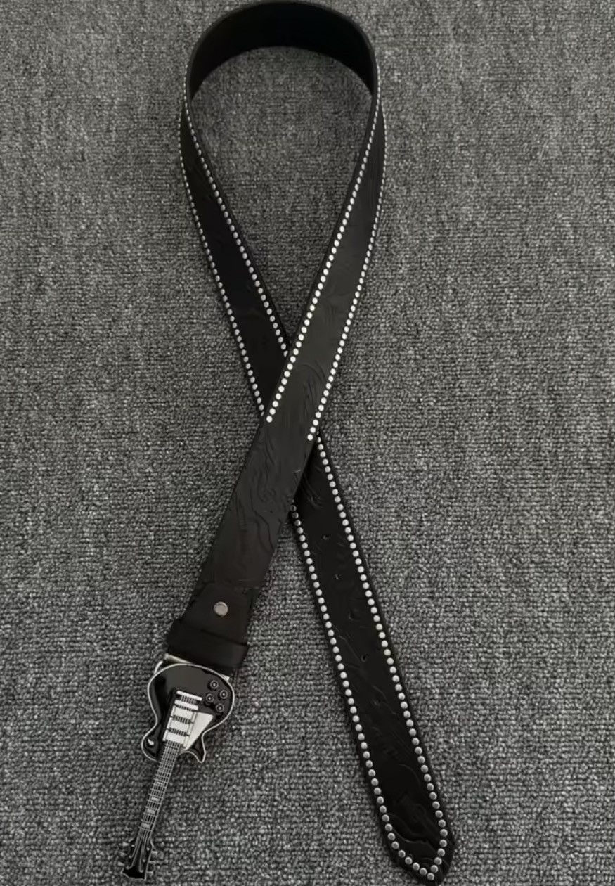 Japanese Brand Electric Guitar Shaped Metal PU Leather Belt Size ONE SIZE - 5 Thumbnail