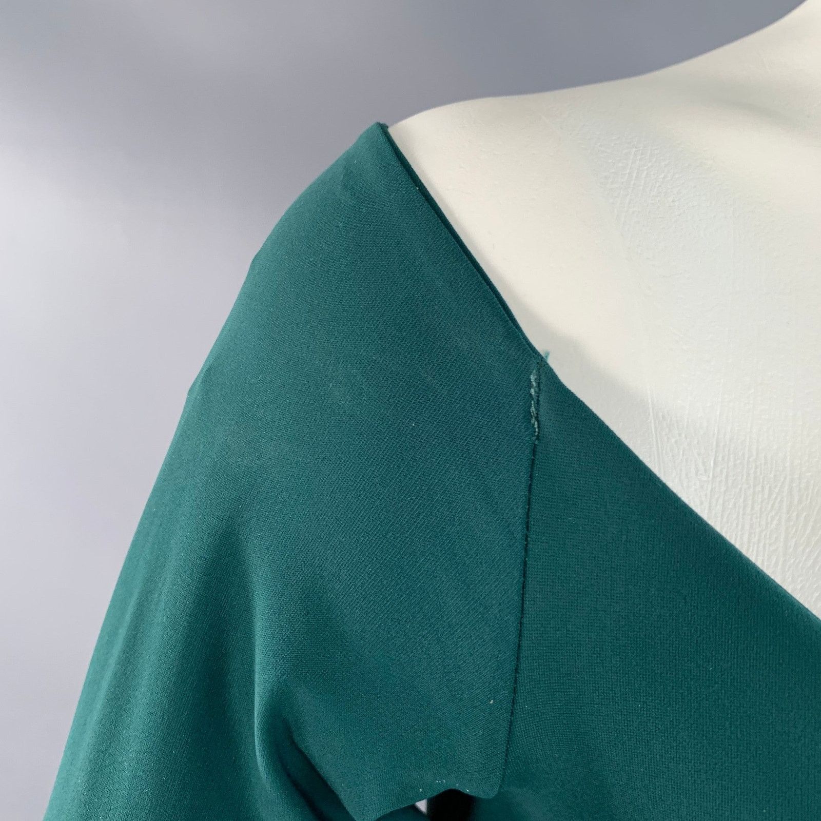 Chiara Boni Kaliska Green Velvet Polyamide Off Shoulder Fitted Dress Size XS / US 0-2 / IT 36-38 - 8 Thumbnail