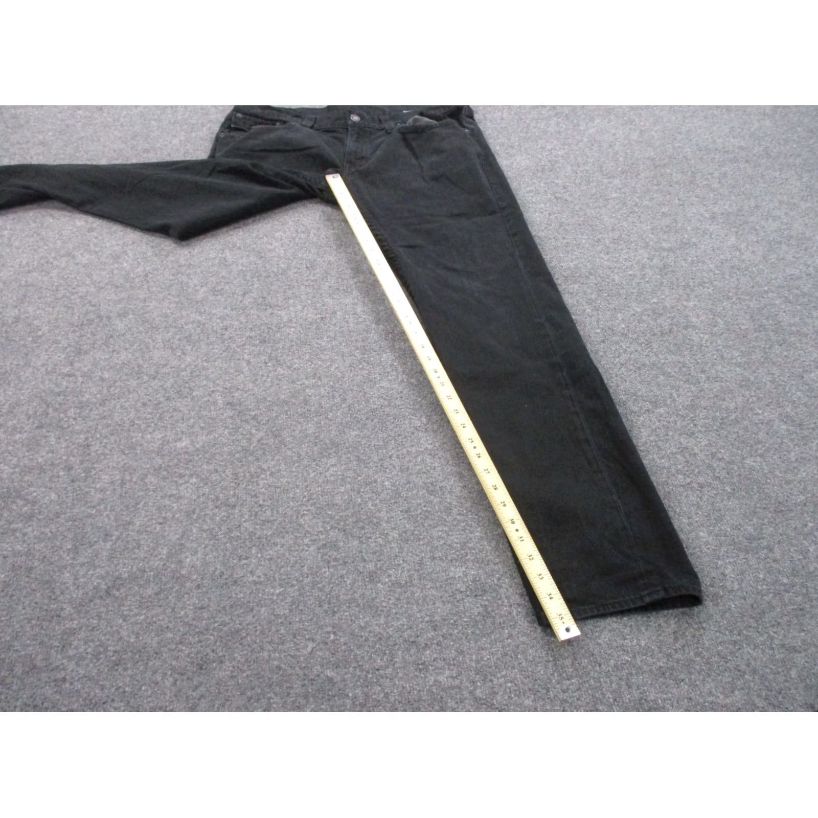 True Religion True Religion Jeans Mens 38 Black Denim Straight Slim Flap Button Zip Cotton Jean Size US 40 / EU 56 - 3 Thumbnail