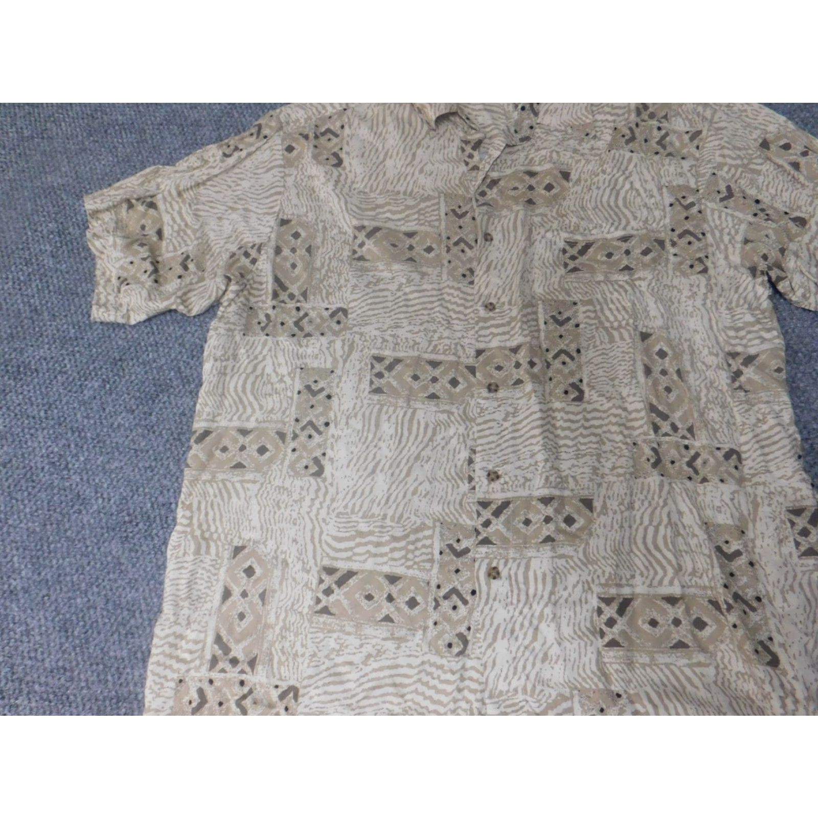 Vintage Puritan Mens Shirt XL Beige Button-Down Short Sleeve Collared Knit Cotton Logo Vintage No Size US XL / EU 56 / 4 - 2 Thumbnail