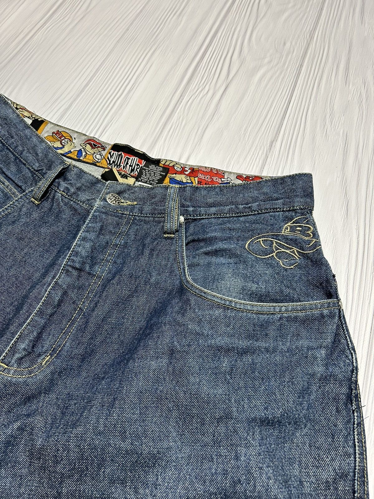 Vintage Rare SOHK School Of Hard Knocks Embroidered Logo Denim Pants Size US 36 / EU 52 - 9 Thumbnail