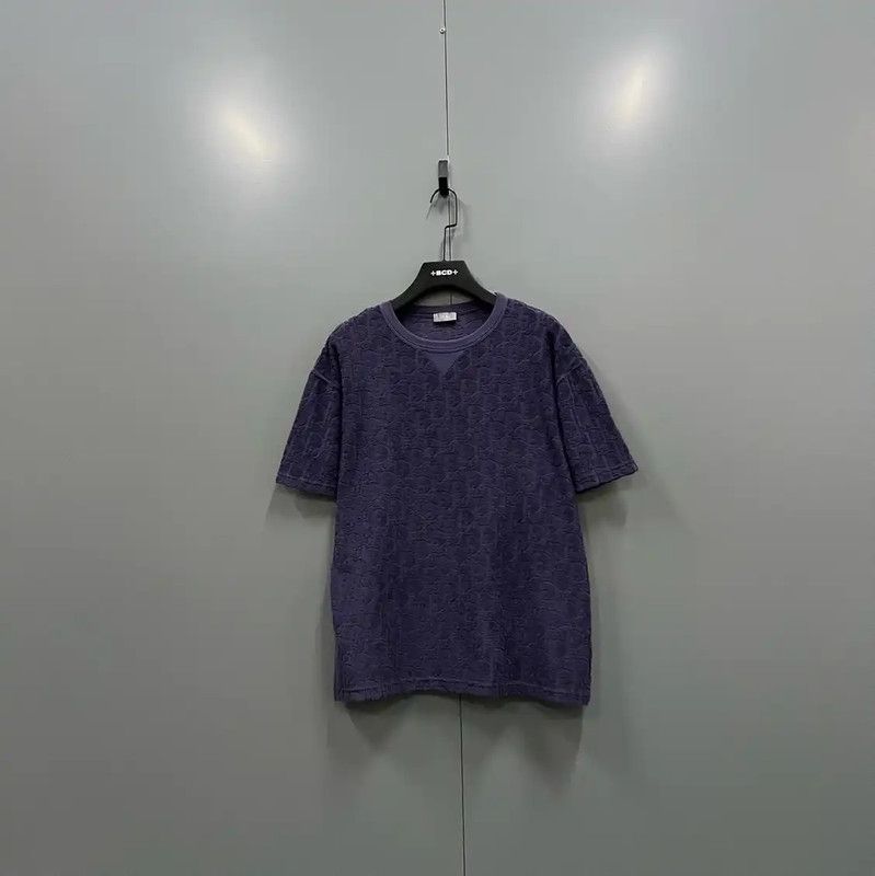 Dior Dior Purple Logo Cotton Short Sleeve T-Shirt 0089 Size US XL / EU 56 / 4 - 1 Thumbnail