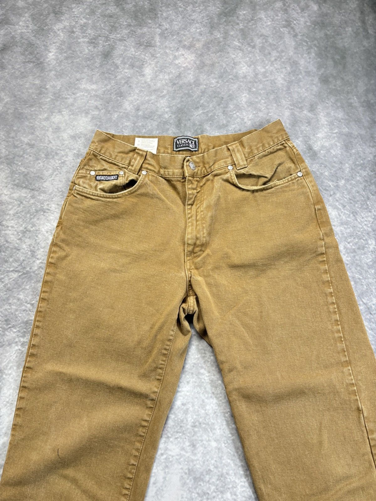 Versace × Versace Jeans Couture × Vintage 1990s Versace Classic V2 Jeans Vintage Versace Brown Denim Size US 28 / EU 44 - 11 Thumbnail