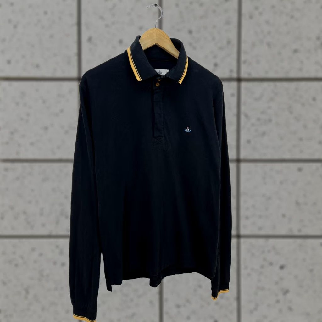 Vivienne Westwood Vivienne Westwood Polo Shirt Long Sleeve Black Cotton Orb Mens Size L Size US L / EU 52-54 / 3 - 1 Thumbnail