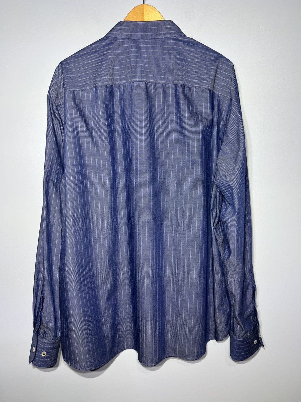 UNTUCKit UNTUCKit Gifford Wrinkle Free Navy Striped Button Up Sz 3XL Size US XXL / EU 58 / 5 - 4 Thumbnail