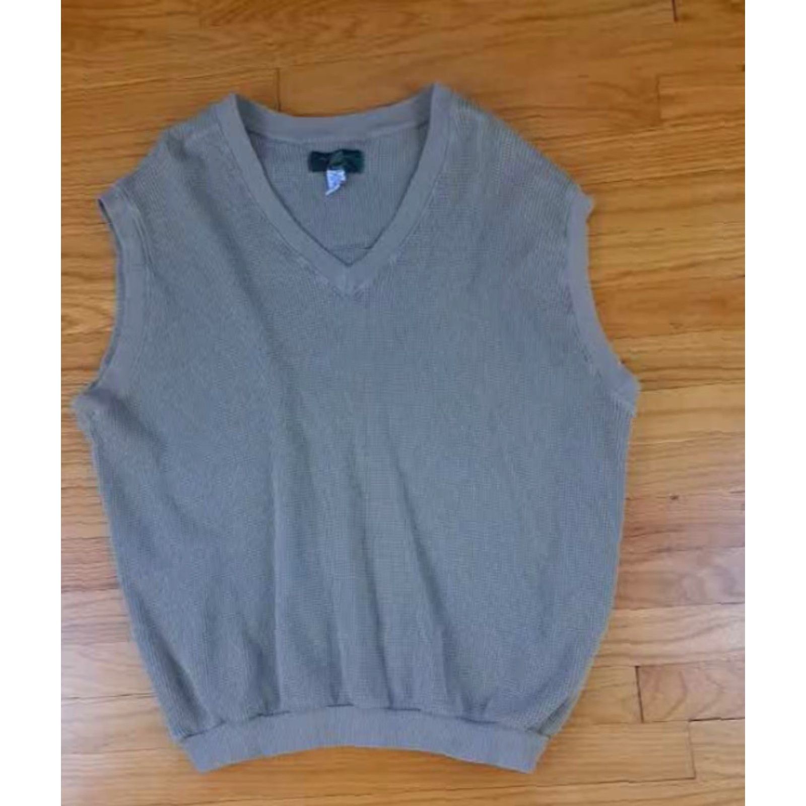 Orvis Orvis Mens Sweater Vest Cotton Knit V-Neck Tan Brown Large, Regular, 26in Long, 25in Pit to Pit Size US L / EU 52-54 / 3 - 2 Thumbnail
