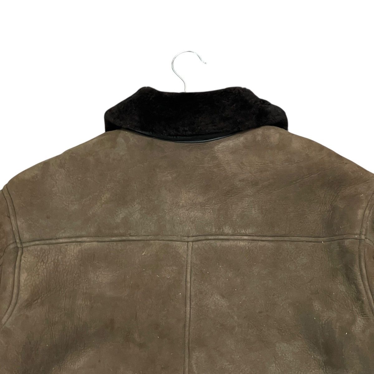 Leather Vintage Brown Suede Sheepskin Leather Shearling Jacket Size US M / EU 48-50 / 2 - 15 Thumbnail