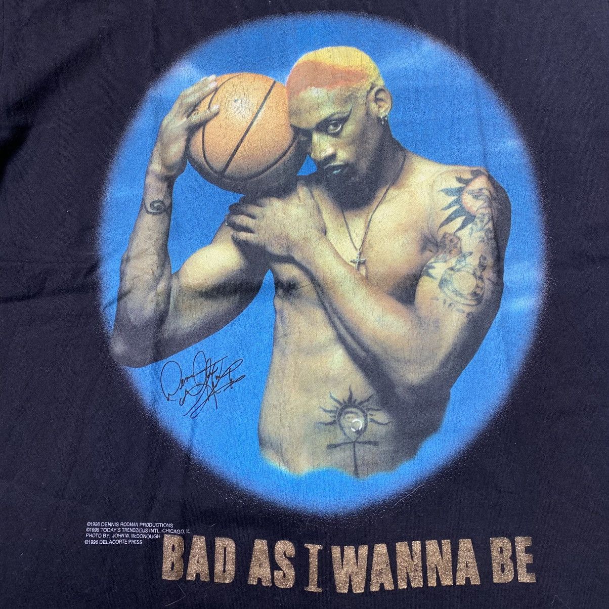 Vintage Vintage 90s Dennis Rodman T-Shirt Size US L / EU 52-54 / 3 - 3 Thumbnail
