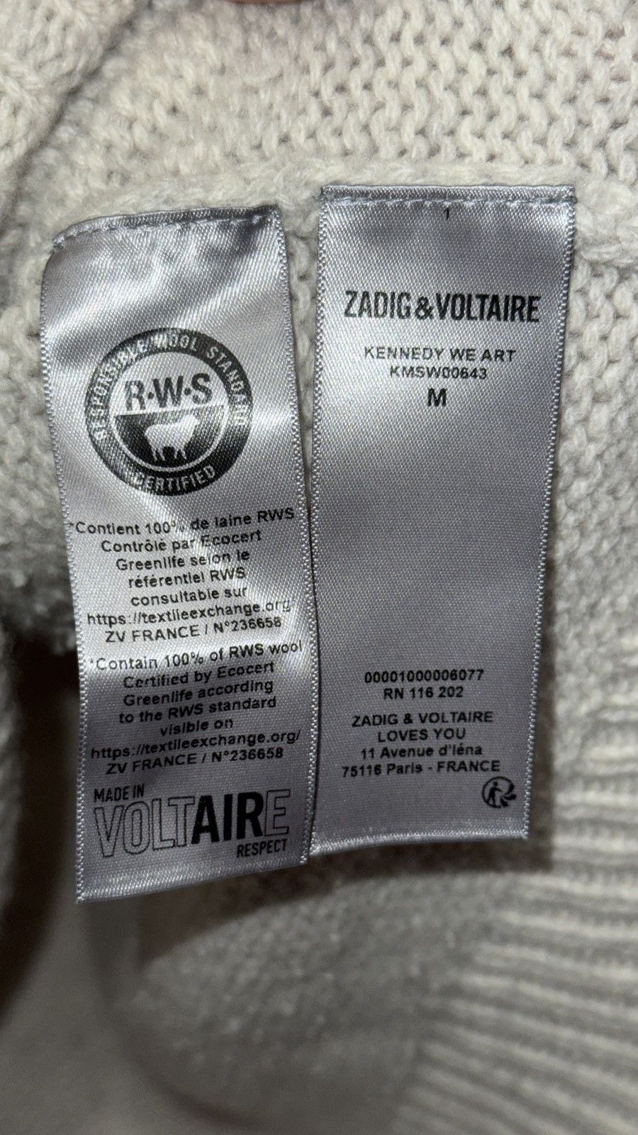 Zadig & Voltaire Zadig & Voltaire Wool Pull Size US M / EU 48-50 / 2 - 4 Thumbnail