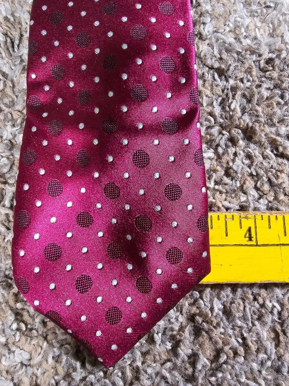 Michael Kors Michael KORS Necktie 100% Silk Pink Purple Polka Dots Size ONE SIZE - 7 Thumbnail