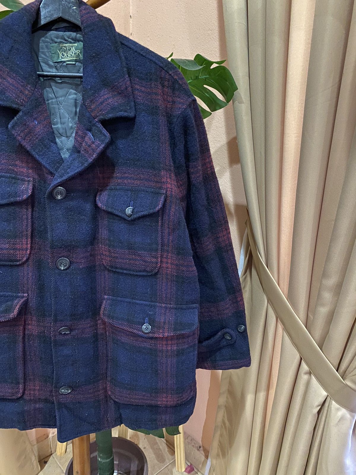 Japanese Brand New Yorker Woolen Plaid Jacket, Medium - Classic Style Size US M / EU 48-50 / 2 - 5 Thumbnail