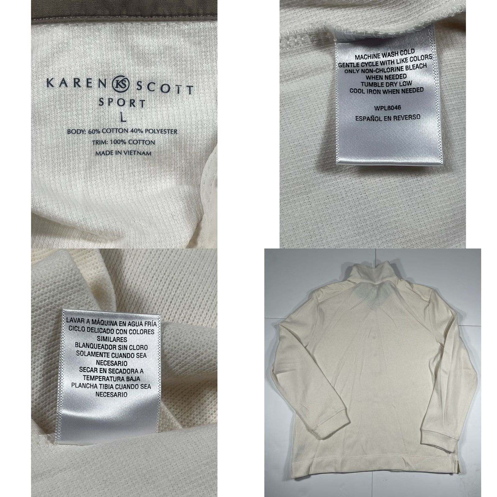 Vintage Karen Scott Sweater Womens L White Sport Women Snap Button Pullover Size Size L / US 10 / IT 46 - 8 Thumbnail