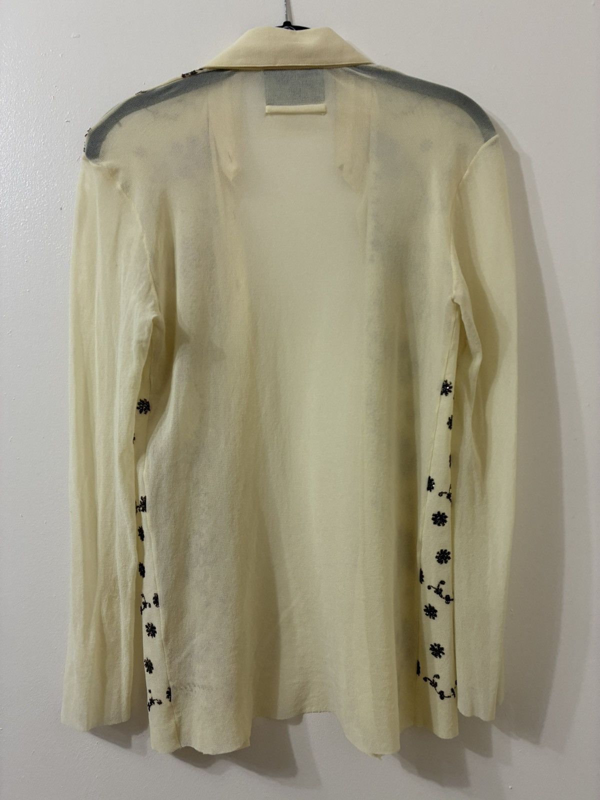 Jean Paul Gaultier Jean Paul Gaultier Cream and Black Embroidered Blouse Size US M / EU 48-50 / 2 - 2 Thumbnail