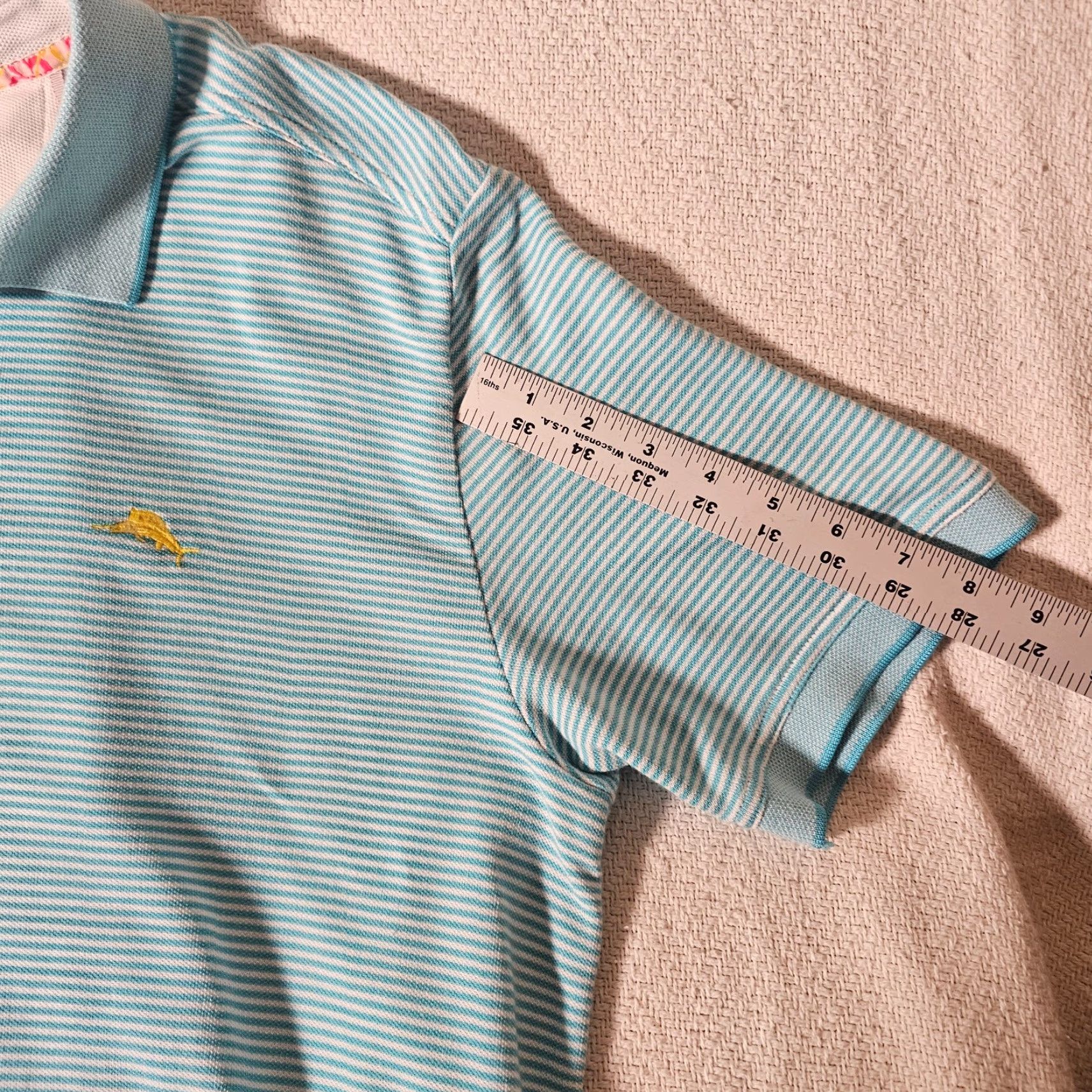 Tommy Bahama Tommy Bahama Polo Shirt Mens L Blue Striped Supima Cotton Polyester Knit Casual Short Sleeve Golf Walking Classic Size US L / EU 52-54 / 3 - 7 Thumbnail