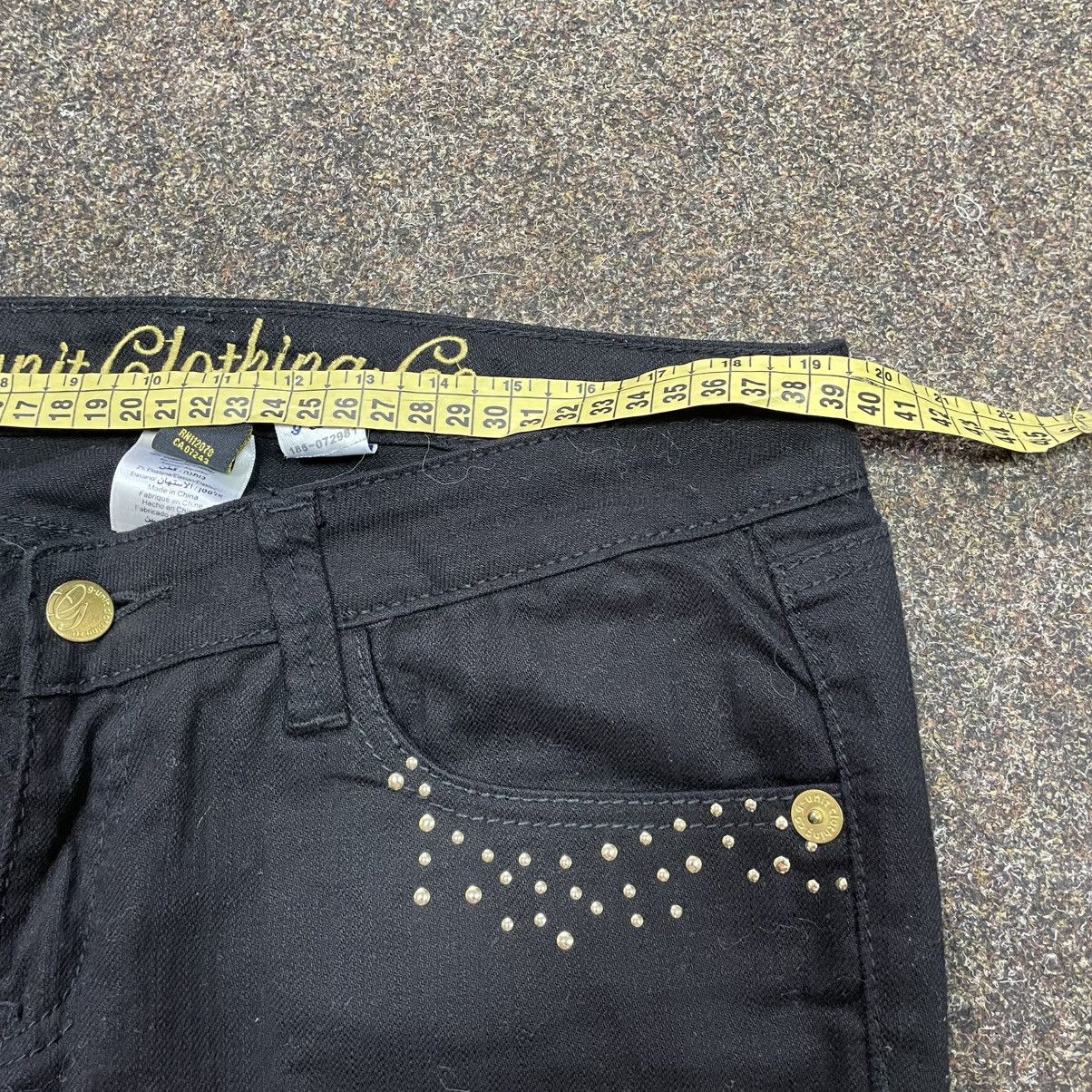 Vintage Y2K Distressed Bootcut Jeans Black Chains Skate Streetwear Size 36" / US 14 / IT 50 - 6 Thumbnail