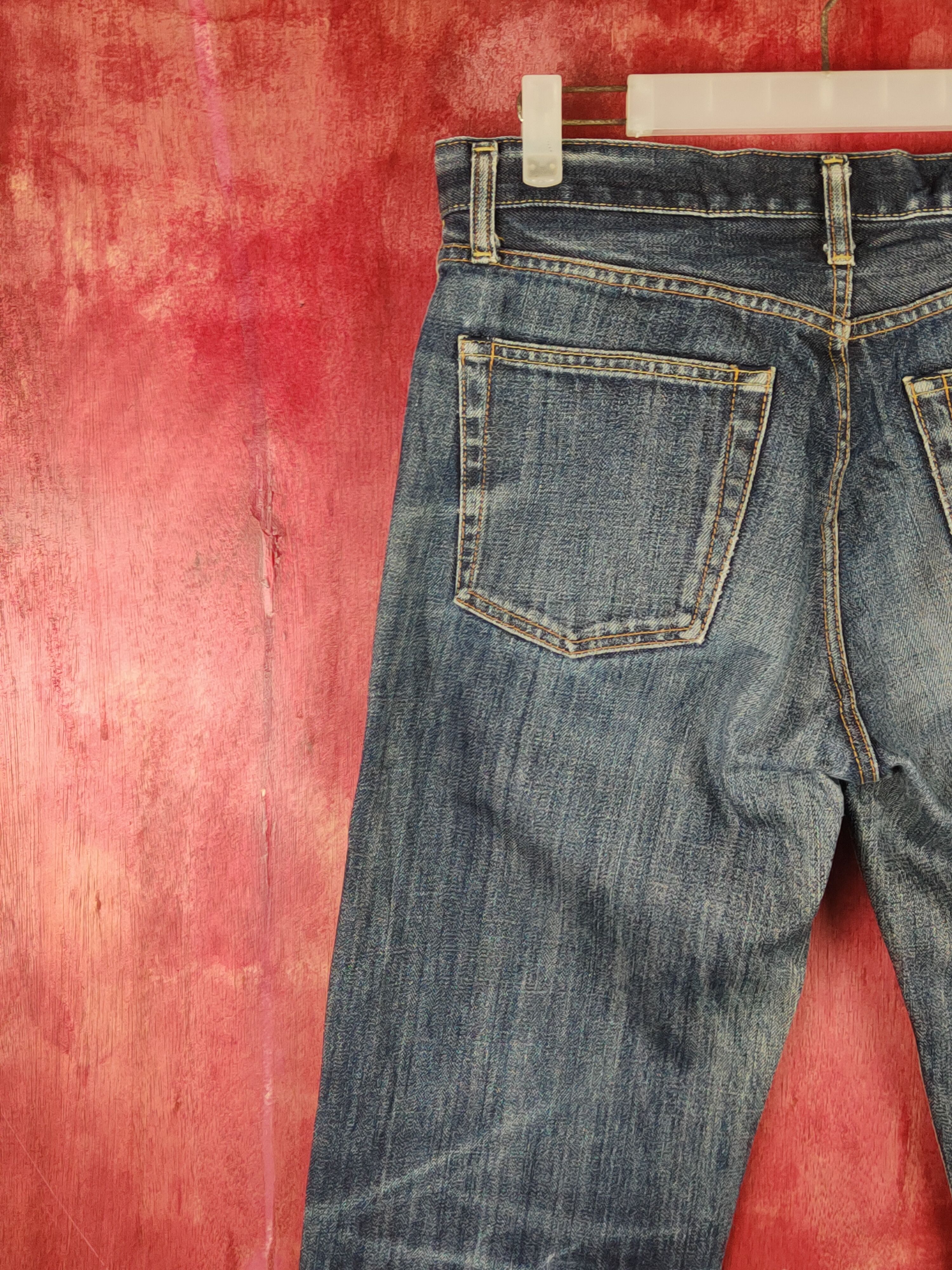 Japanese Brand Uniqlo Dark Blue Faded Distressed Ripped Jeans #S1652 Size US 32 / EU 48 - 9 Thumbnail