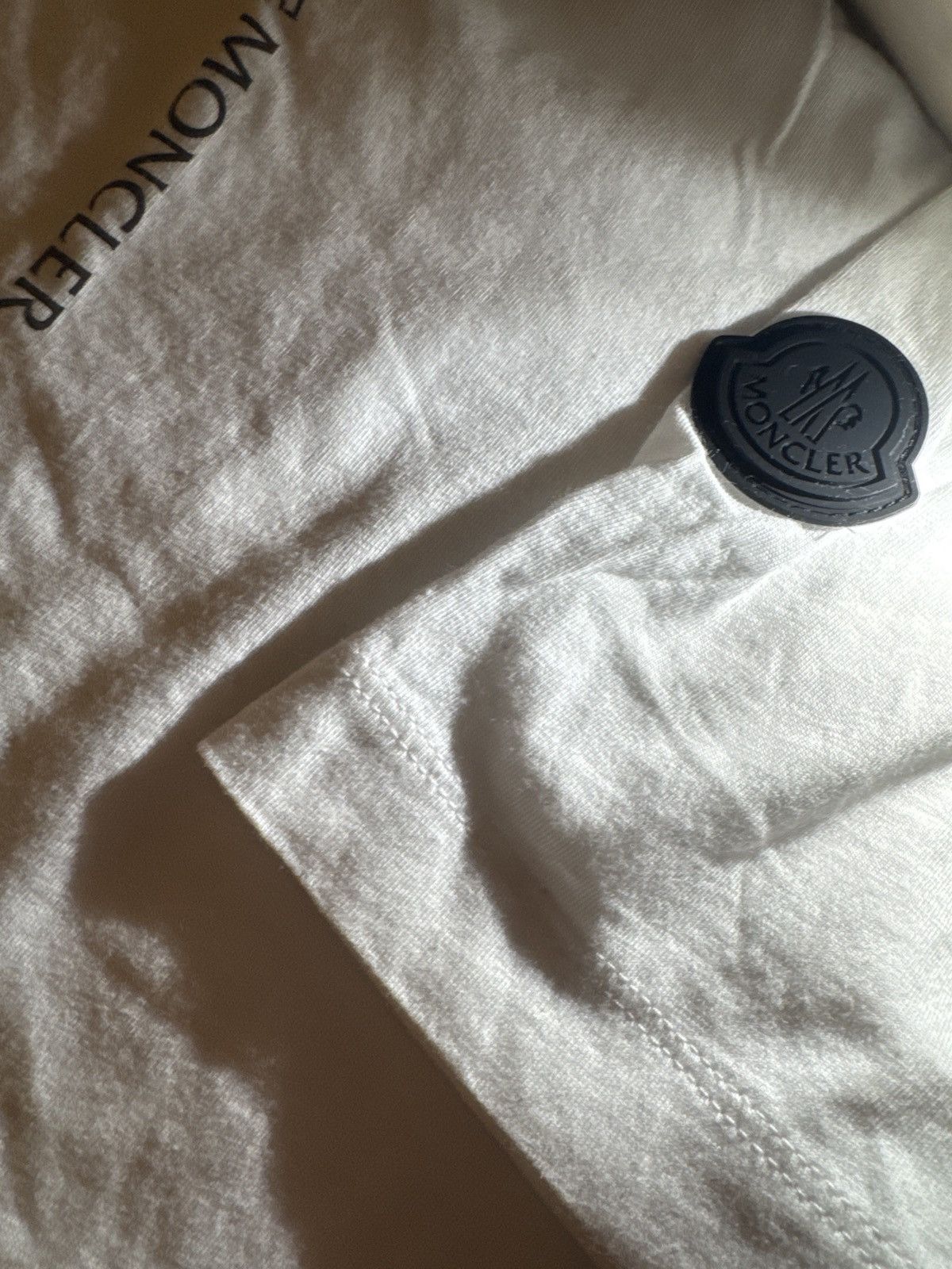 Moncler White T-shirt Size US L / EU 52-54 / 3 - 3 Thumbnail