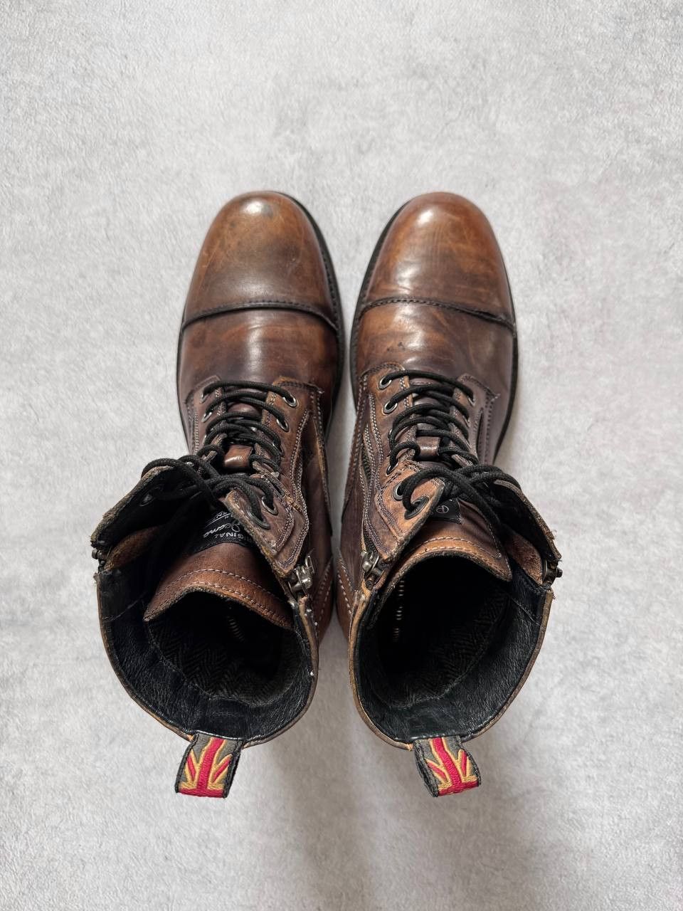 Pepe Jeans Pepe Jeans Distressed Leather Combat Boots Brown Size US 10 / EU 43 - 6 Thumbnail