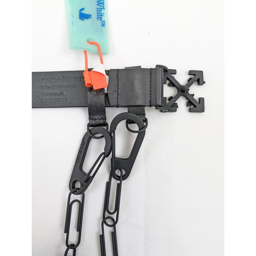 Off-White o1rshd1 Size: L/XL / Leather Belt with Chain in Black Size ONE SIZE - 12 Thumbnail