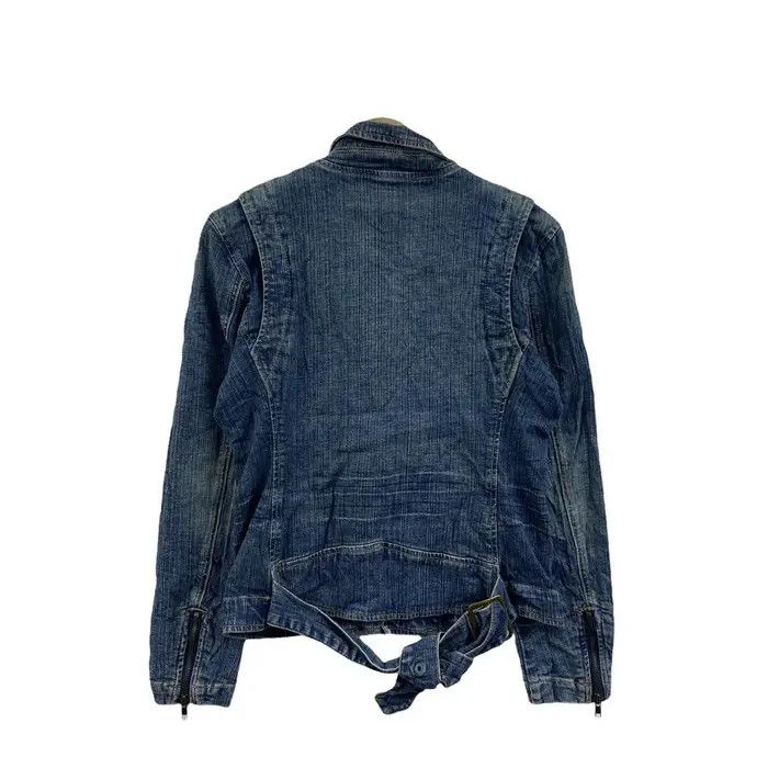 Vintage Vtg SILVER JEANS MOTORCYCLE Distress Denim Jacket Blue Size S / US 4 / IT 40 - 3 Thumbnail