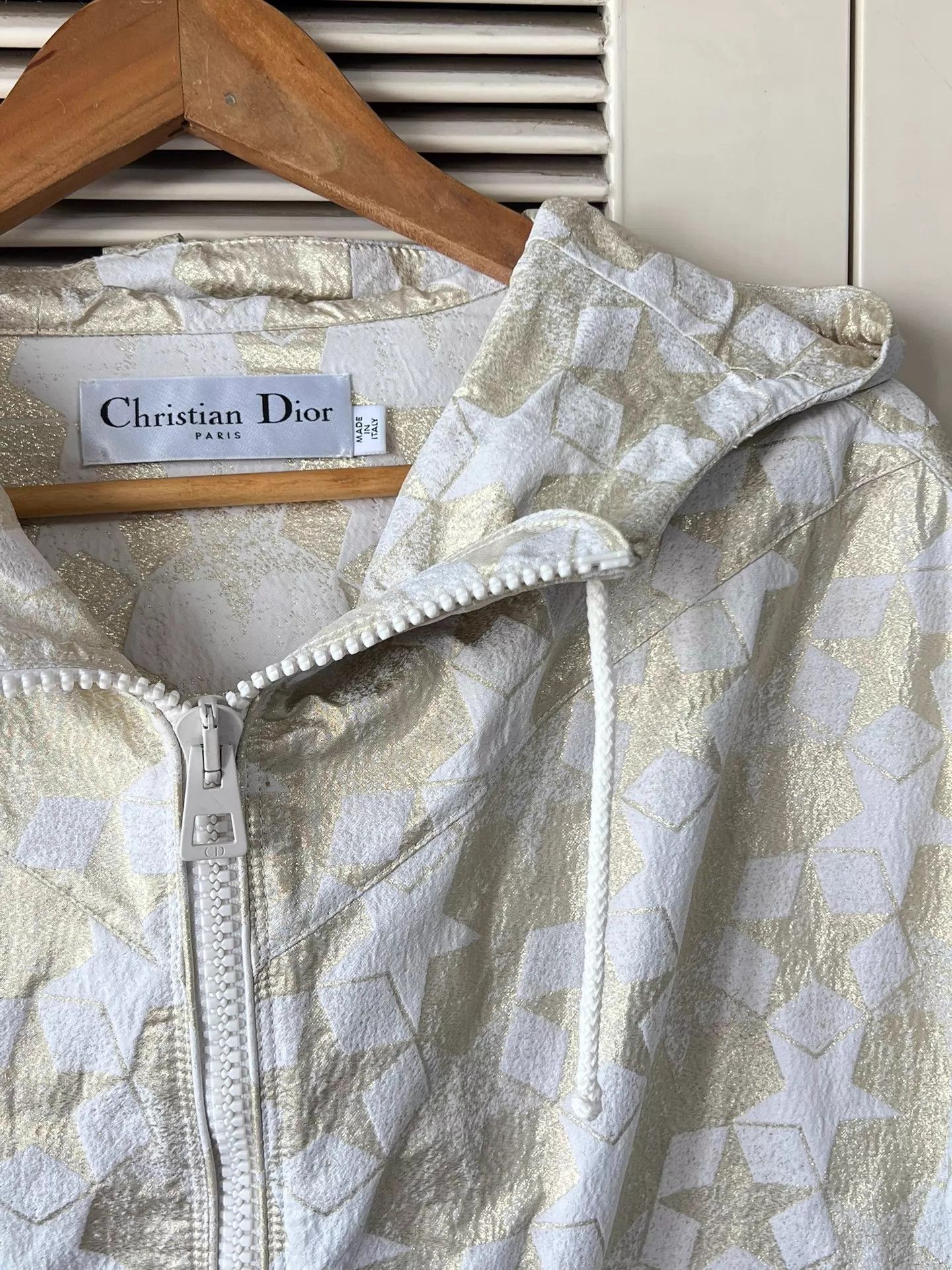 Dior Dior Gold CD Bee Embroidered Hooded Short Jacket XS Size XS / US 0-2 / IT 36-38 - 4 Thumbnail