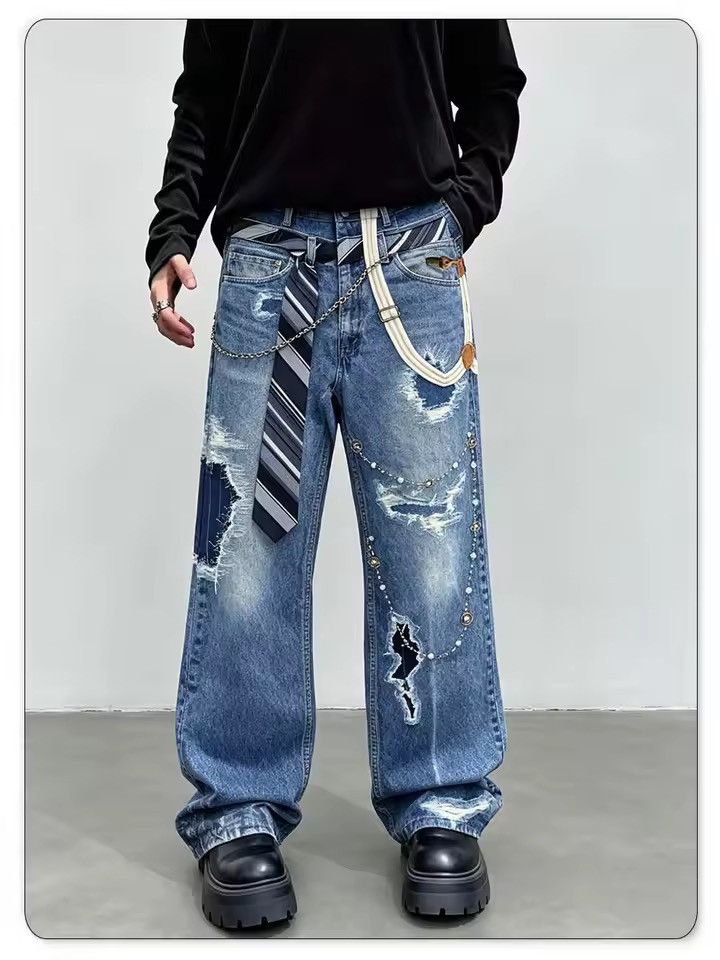 Japanese Brand Flared Punk Jeans Size US 31 - 4 Thumbnail