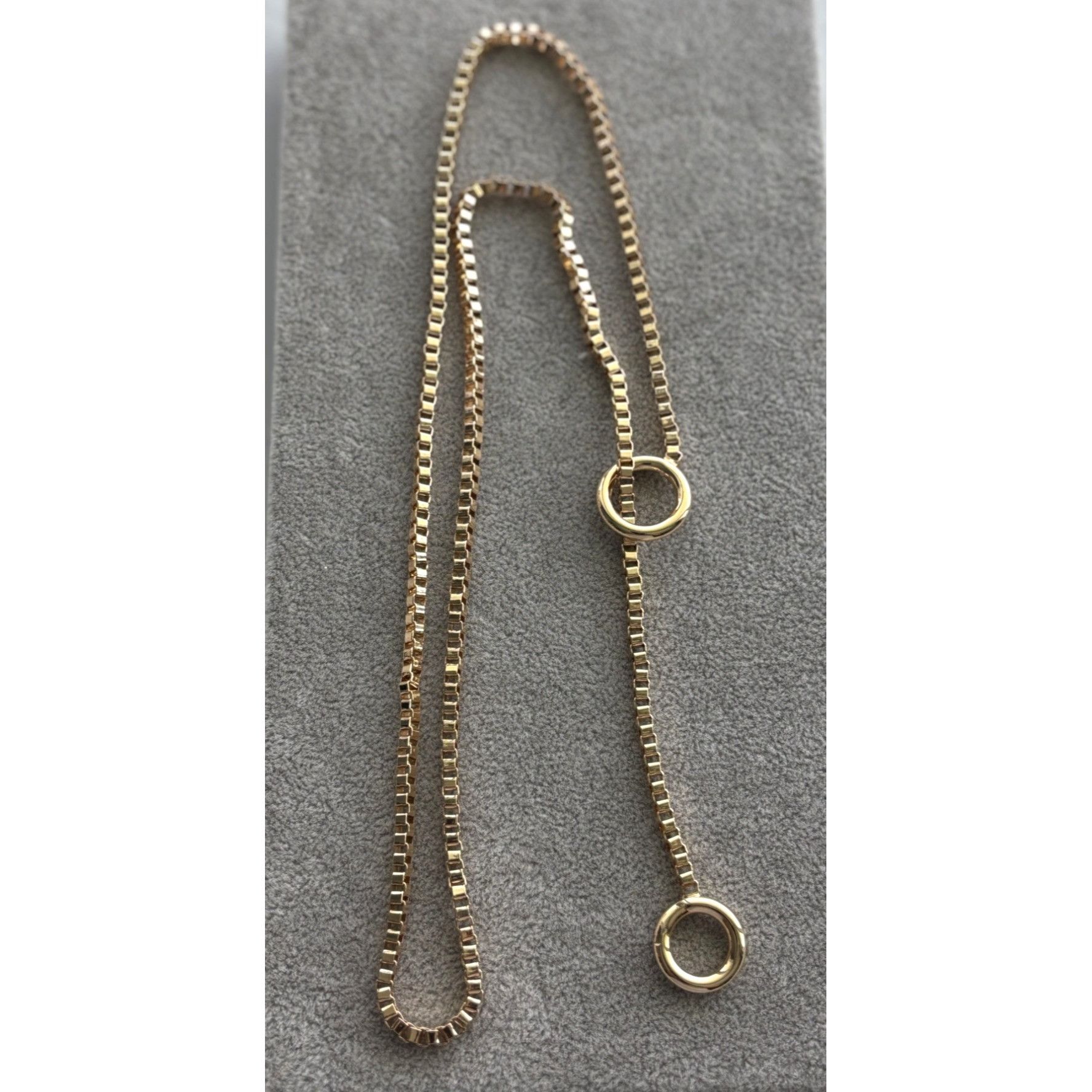 Other Gold-Tone Box Chain Necklace With Double Circle Pendant Size ONE SIZE - 6 Thumbnail