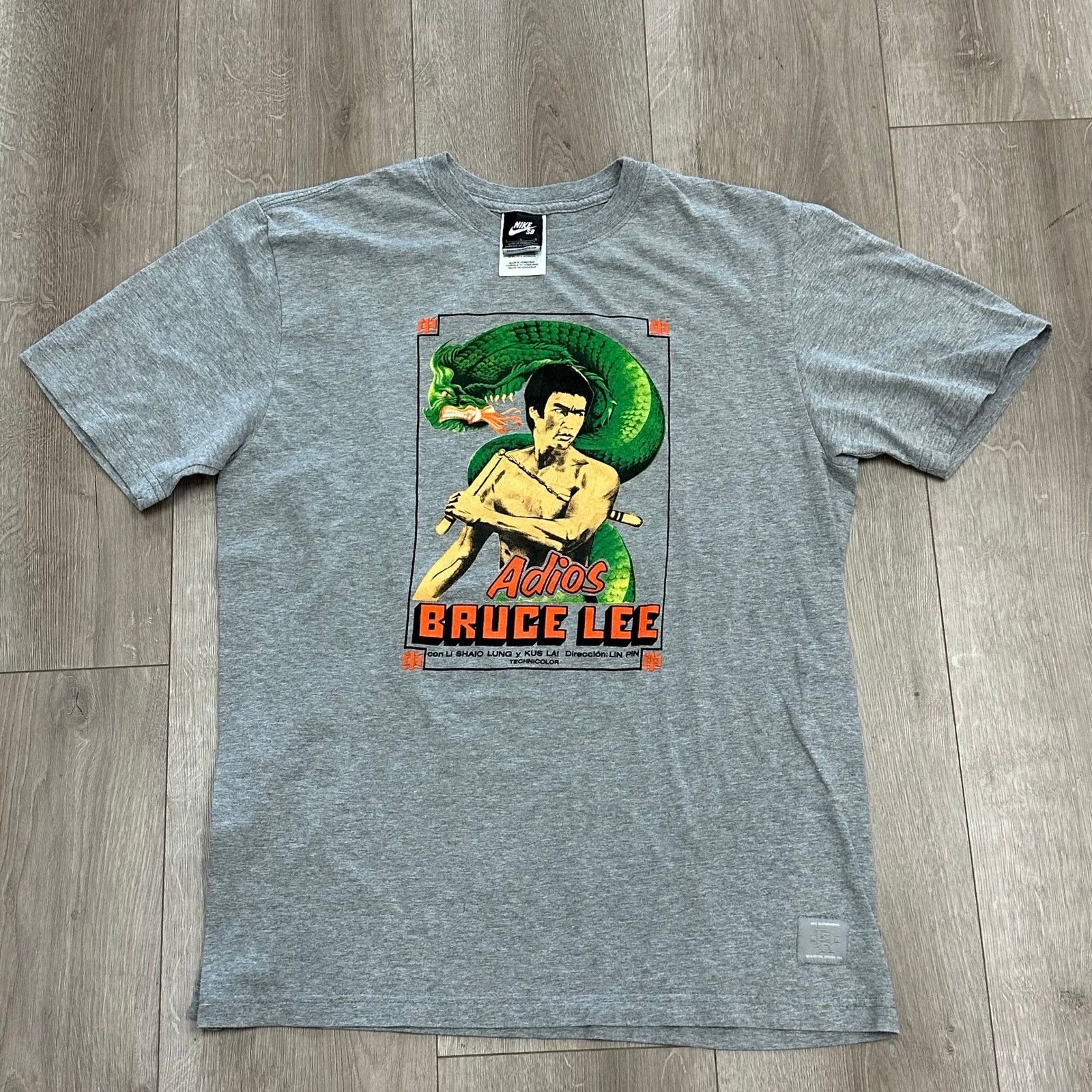 Nike × Vintage Nike SB USA Adios Bruce Lee Paul Rodriguez Gray Tee Large Size US L / EU 52-54 / 3 - 1 Thumbnail