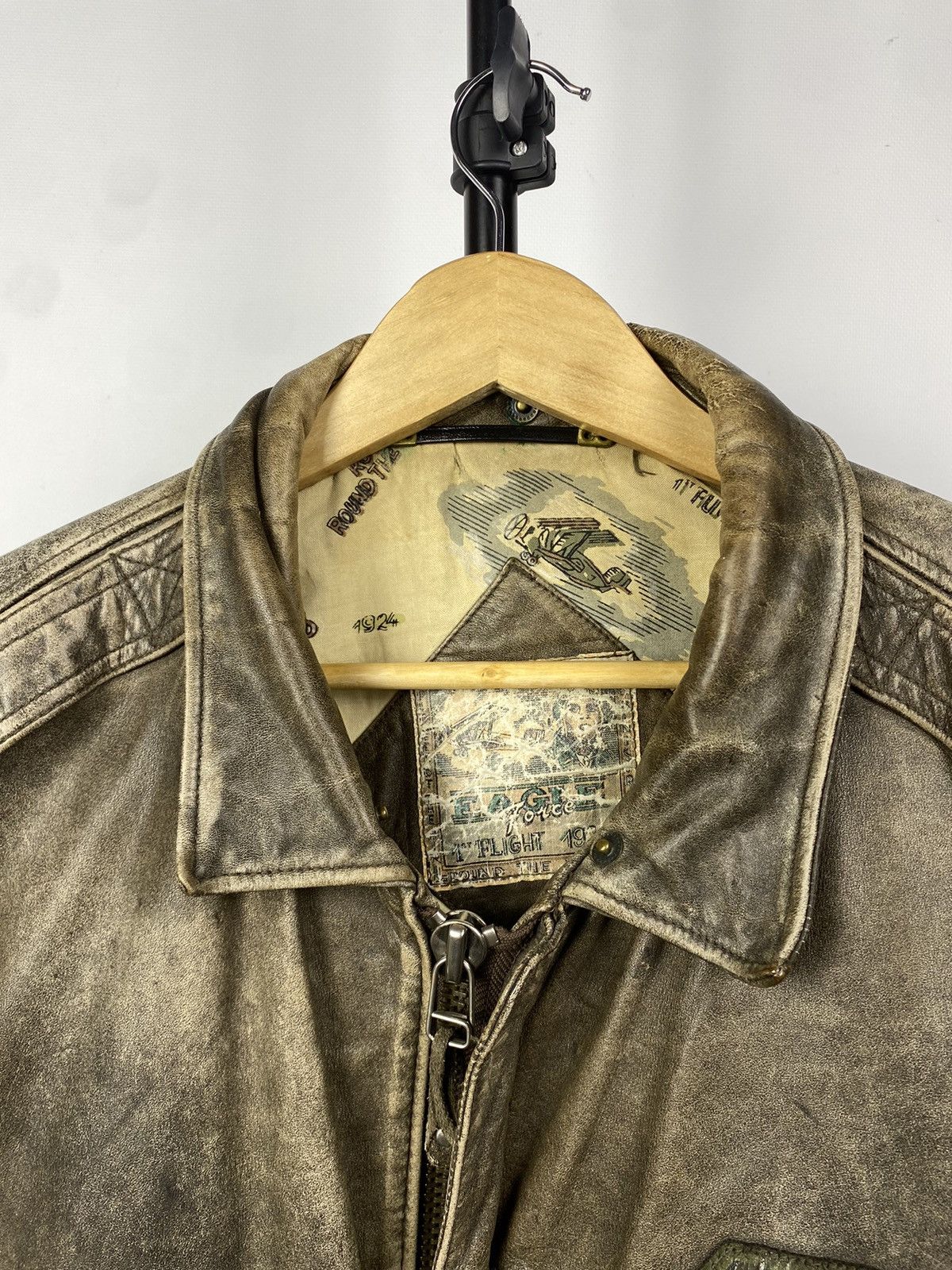 Vintage 🪖VINTAGE FRIEDRICH Aviator BROWN Leather Bomber Jacket Size US M / EU 48-50 / 2 - 7 Thumbnail
