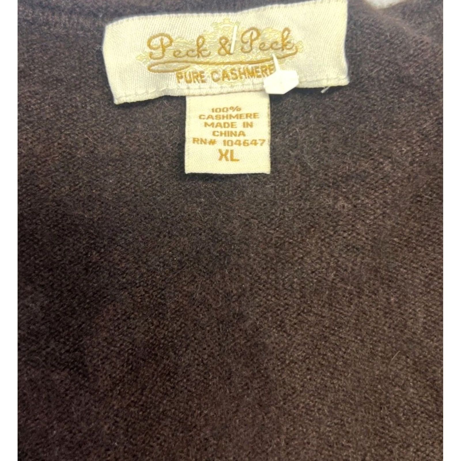 Vintage VINTAGE Peck & Peck 100% Cashmere Sweater XL Brown Crew Neck Women Pullover Long Sleeve Casual Business Travel Lightweight Breathable Necktone: Brown Size XL / US 12-14 / IT 48-50 - 5 Thumbnail