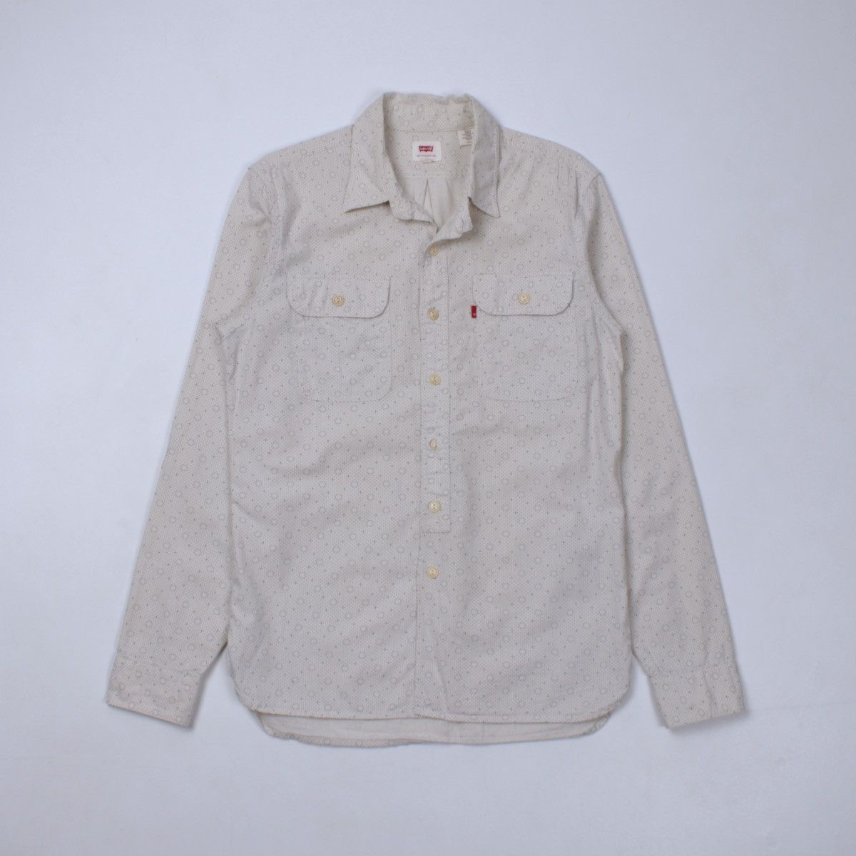 Levi's LEVIS Selvedge Cream Geometric Polkadot Long Sleeve Shirt Size US S / EU 44-46 / 1 - 4 Thumbnail
