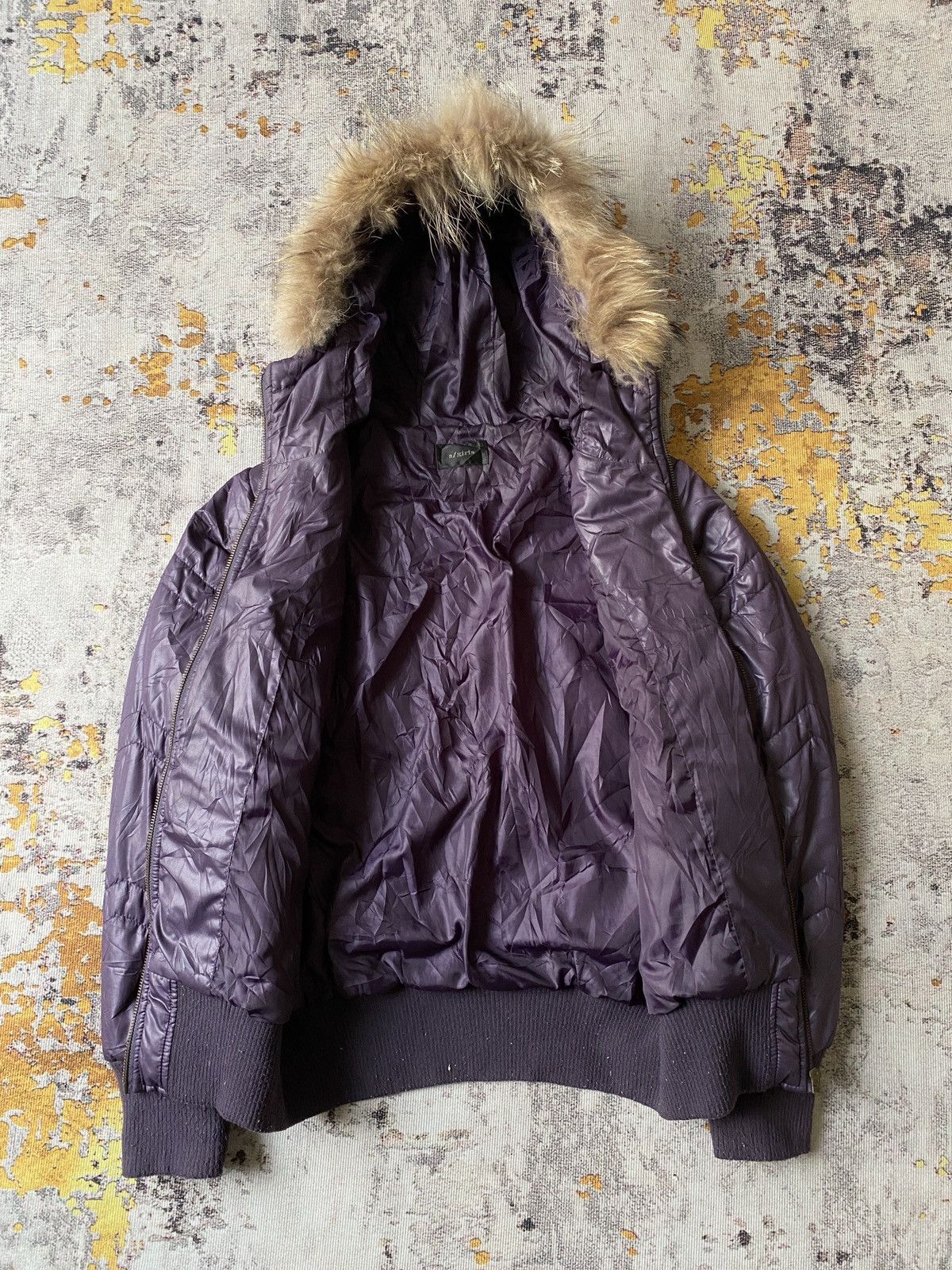 Japanese Brand A/Girls Down Puffer Fur Hoodie Jacket Size M / US 6-8 / IT 42-44 - 8 Thumbnail