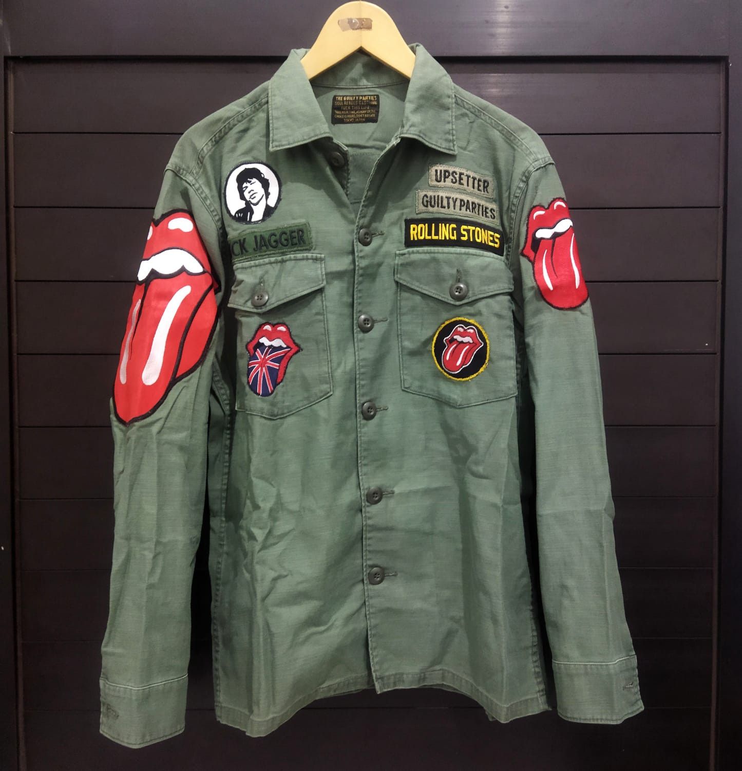 Rolling Stones Army Jacket Mick Jagger custom patches