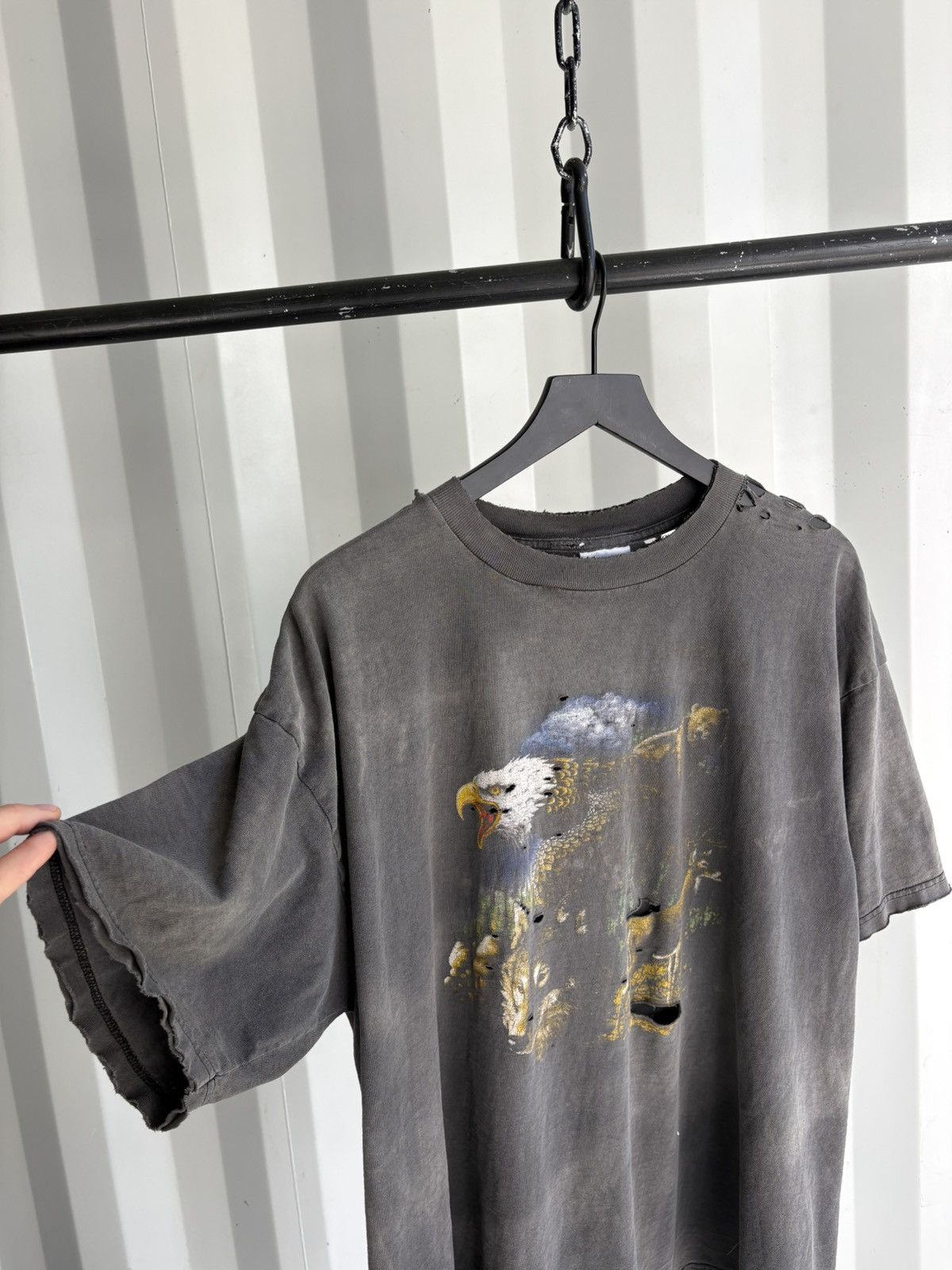 Vintage Eagle Thrashed Distressed Fade Shirt Grunge Band Harley WCC Size US XXL / EU 58 / 5 - 4 Thumbnail