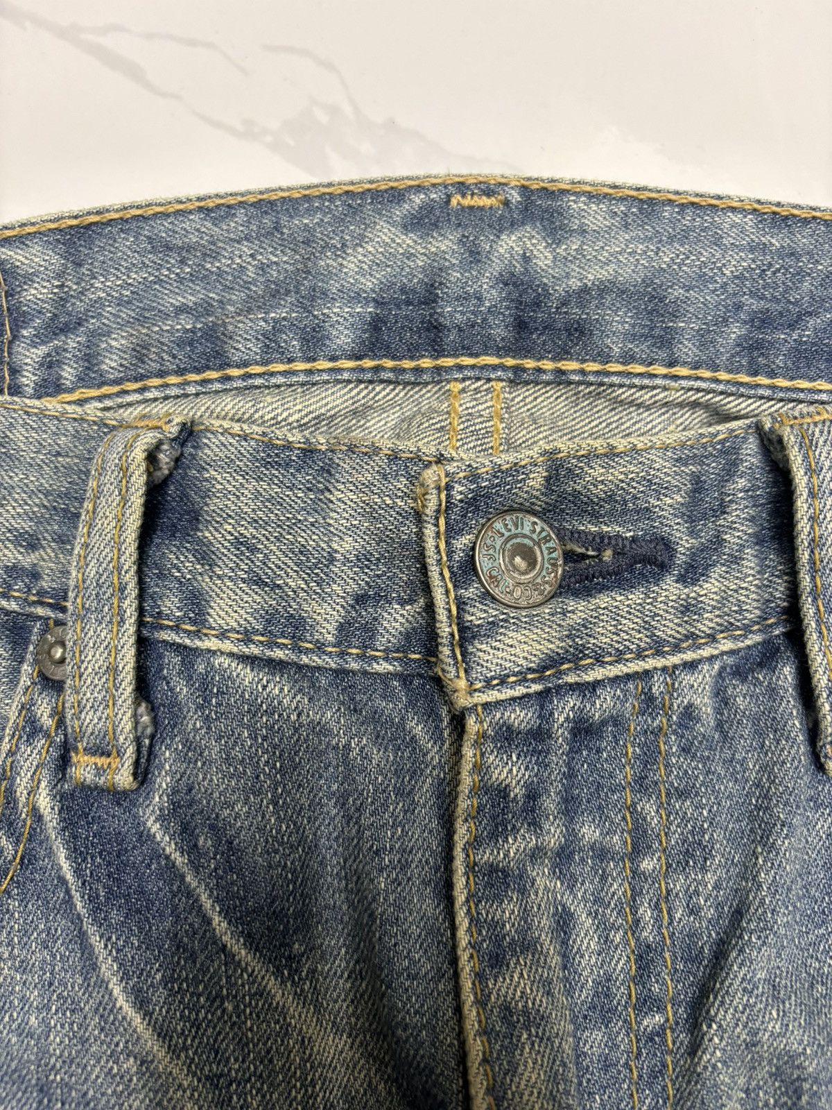 Levi's 🔥LEVIS 505 FLAP POCKET DISTRESSED DENIM JEANS Size US 32 / EU 48 - 11 Thumbnail