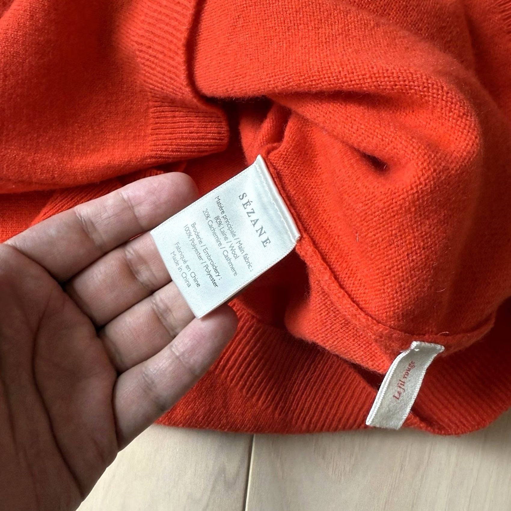 Vintage Sezane Janelle Sweater Women's Small Red Wool Cashmere Glam Boho New York Size S / US 4 / IT 40 - 7 Thumbnail
