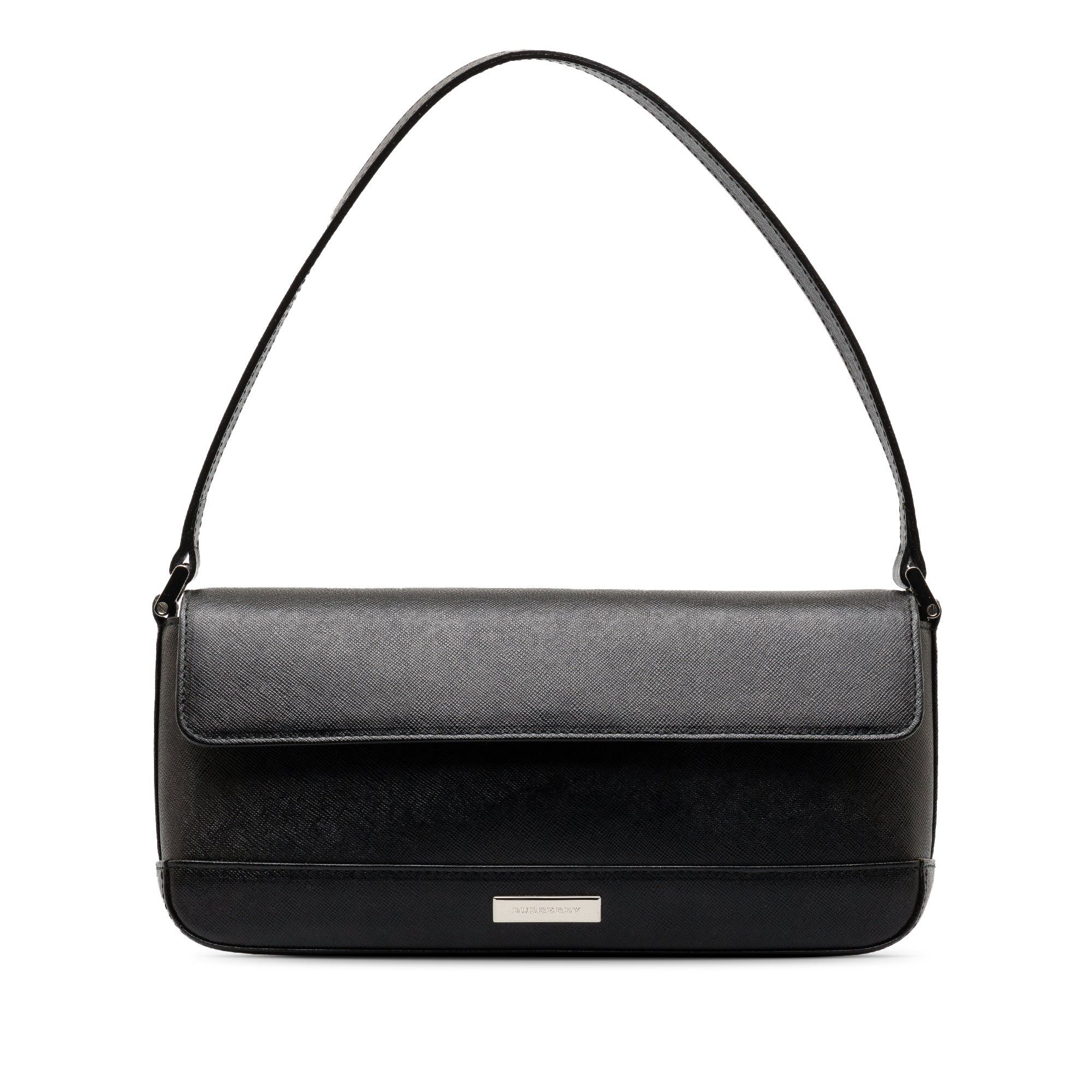 image of Burberry Leather Shoulder Bag in Black, Women's